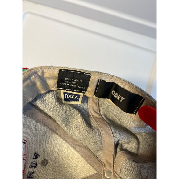 OBEY PROPAGANDA SNAPBACK RED GREY ADJUSTABLE HAT CAP - Picture 7 of 8